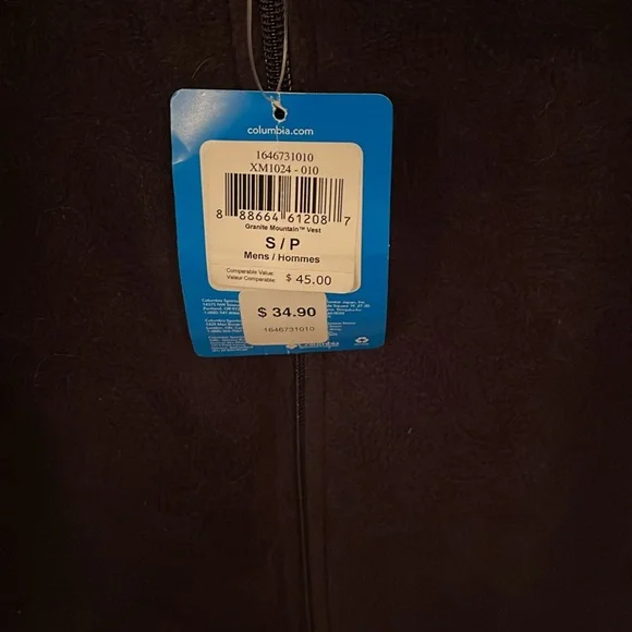 Columbia fleece vest dark dark grey, nwt - Picture 4 of 7
